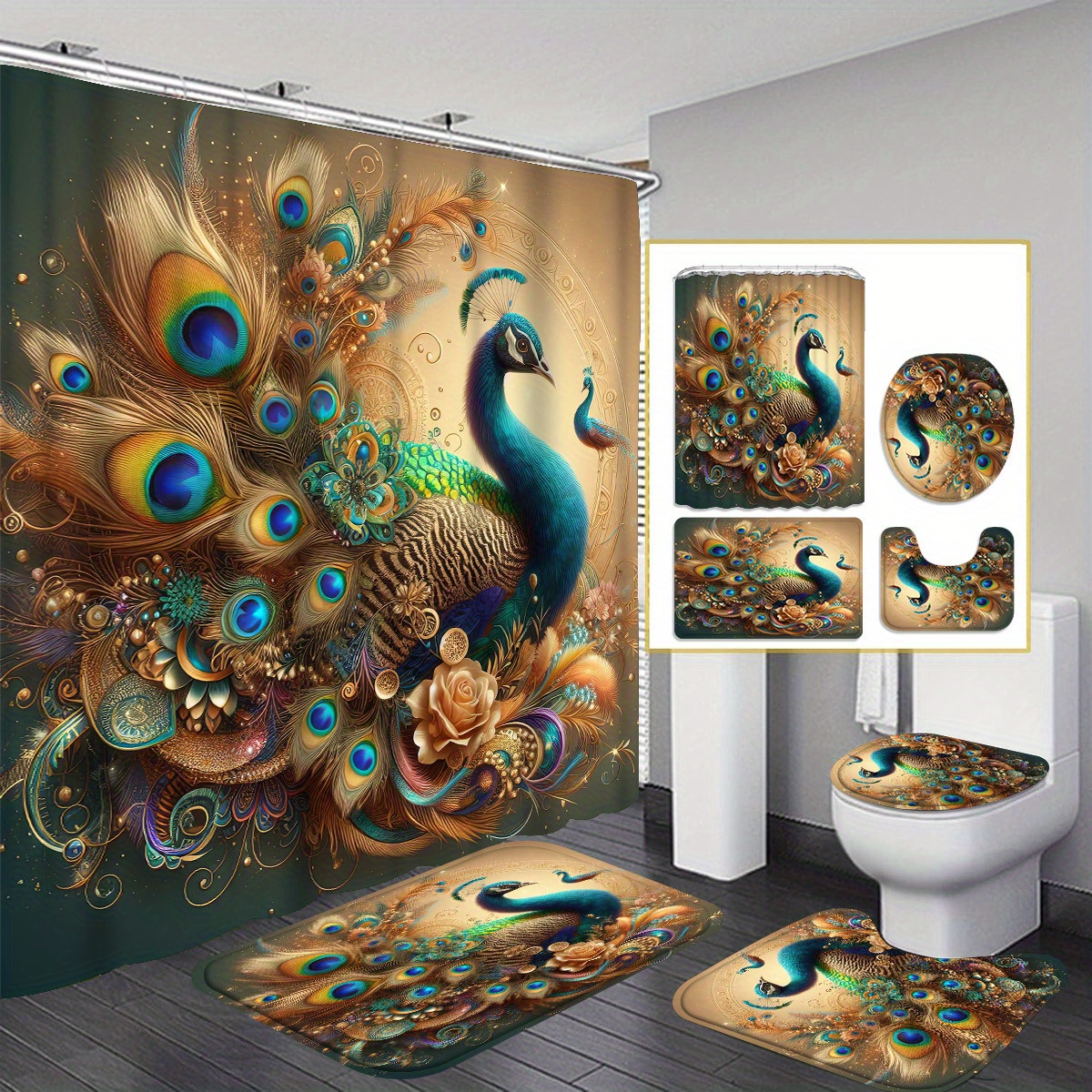 1pc/ 4pcs Shower Curtain Set 12 - Shower Curtain, Bath Mat, And U-shaped Rug - Bathroom Decoration Set
1pc/ 4pcs Shower Curtain Set 12 - Shower Curtain, Bath Mat, And U-shaped Rug - Bathroom Decoration Set
