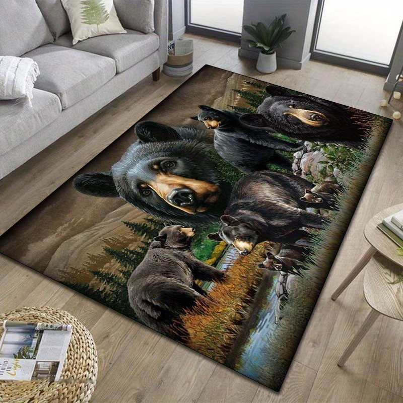 Luxurious Black Bear Pattern Mat - Non-slip, Soft Floor Protector For Living Room, Bedroom, Kitchen, Bathroom - Machine Washable Polyester Fleece, Scene Design, Decor
Luxurious Black Bear Pattern Mat - Non-slip, Soft Floor Protector For Living Room, Bedroom, Kitchen, Bathroom - Machine Washable Polyester Fleece, Scene Design, Decor