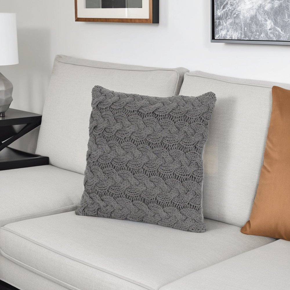 Bohemian Grey Knit Throw Pillow Cover 17.5" - & Stylish For Living Room, Bedroom, Farmhouse Decor | Hand-wash Only
Bohemian Grey Knit Throw Pillow Cover 17.5" - & Stylish For Living Room, Bedroom, Farmhouse Decor | Hand-wash Only