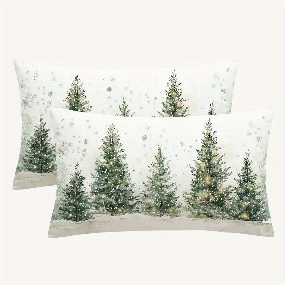 2-pack Christmas Tree Double-sided Throw Pillow Covers, 12x20 Inch, Polyester, Non-electric, Decorative Pillowcases For Home And Office
2-pack Christmas Tree Double-sided Throw Pillow Covers, 12x20 Inch, Polyester, Non-electric, Decorative Pillowcases For Home And Office