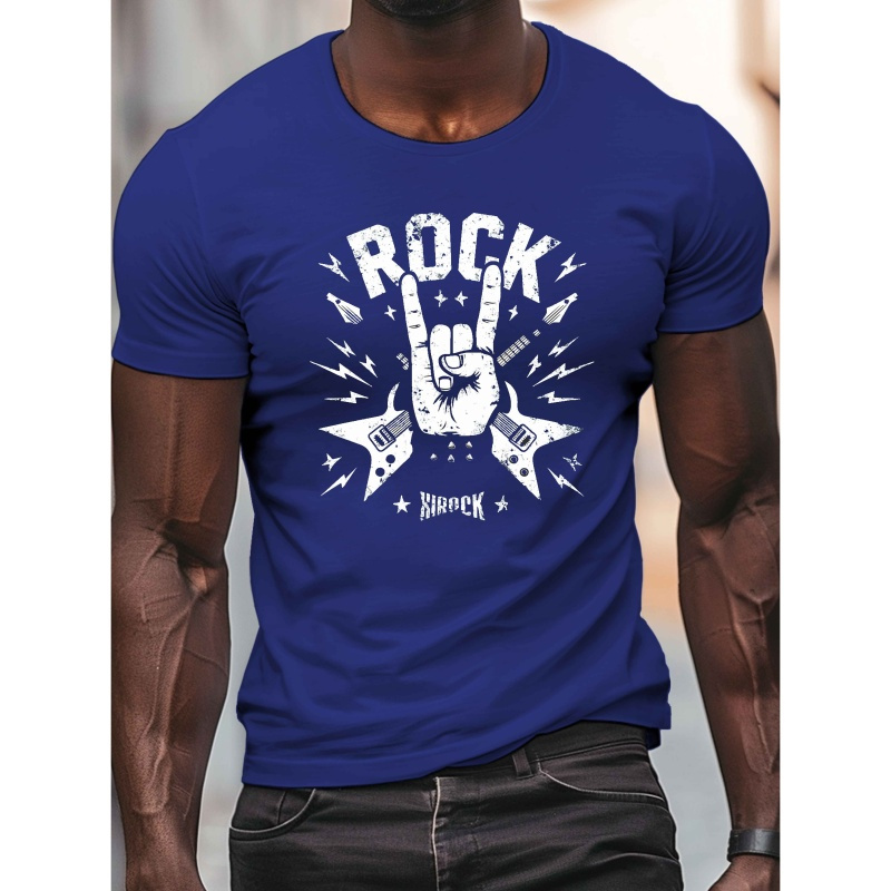 Men's Guitars Rock Print T-shirt - Casual Comfy Lightweight Crew Neck Short Sleeve Top For Summer, Polyester, Round, Tee
Men's Guitars Rock Print T-shirt - Casual Comfy Lightweight Crew Neck Short Sleeve Top For Summer, Polyester, Round, Tee