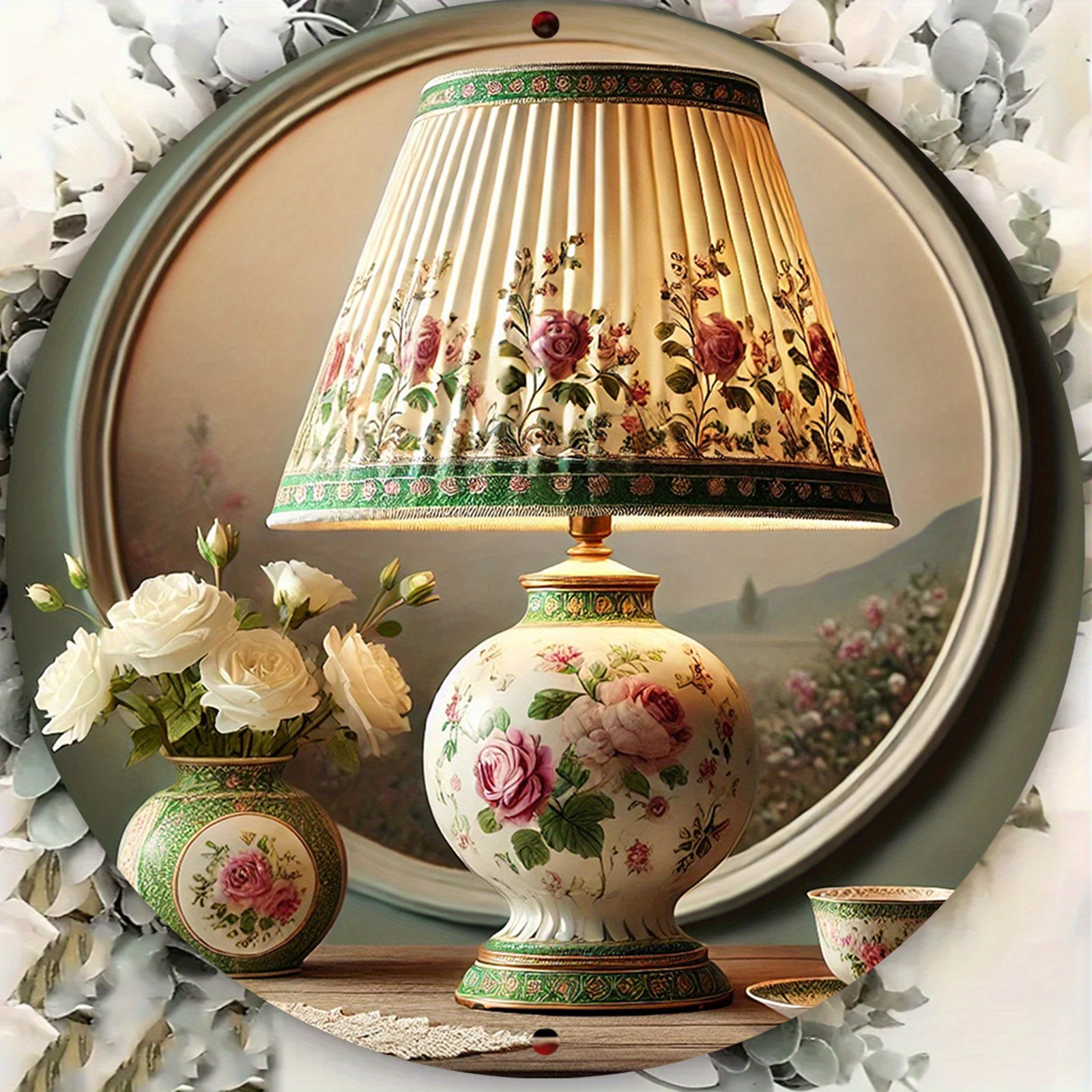 2d Tin Painting Hand- Floral Not A Real Table Lamp Aluminum Wall Sign - 8x8 Inch Round Metal Decoration For Home, Club, Cafe, Perfect Room Decoration, Room Decor
2d Tin Painting Hand- Floral Not A Real Table Lamp Aluminum Wall Sign - 8x8 Inch Round Metal Decoration For Home, Club, Cafe, Perfect Room Decoration, Room Decor