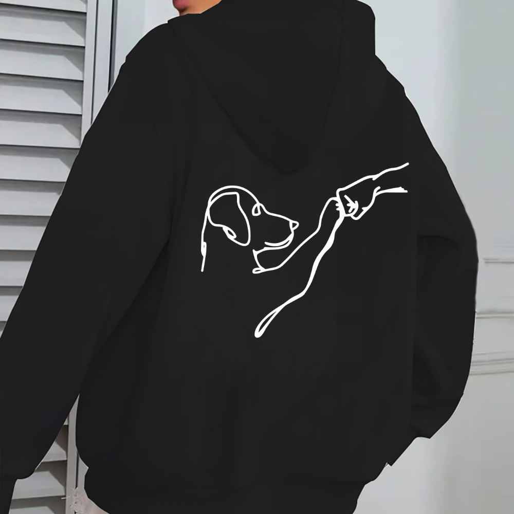 Dog Print Zipper Jacket, Casual Long Sleeve Dual Pockets Hooded Jacket, Women's Clothing
Dog Print Zipper Jacket, Casual Long Sleeve Dual Pockets Hooded Jacket, Women's Clothing