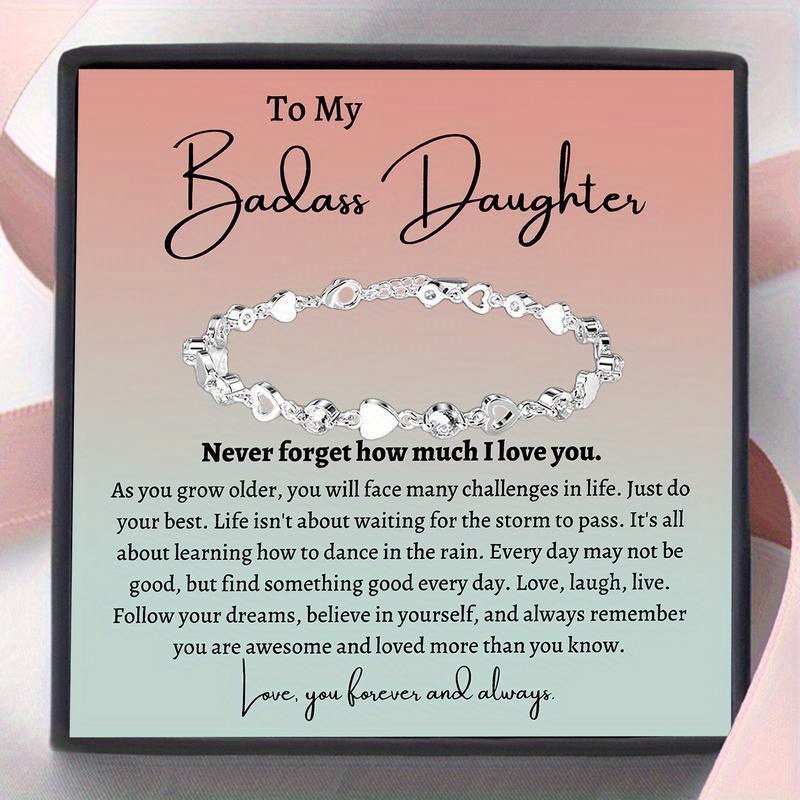 Daughter Heart Bracelet Gift Set - Perfect Birthday & Christmas Present From Mom And Dad, Includes Card With Message And Elegant Box
Daughter Heart Bracelet Gift Set - Perfect Birthday & Christmas Present From Mom And Dad, Includes Card With Message And Elegant Box