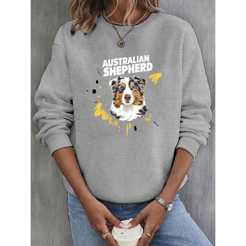 1pc Women's Casual Crew Neck Sweatshirt With Dog , Polyester Knit Fabric, Geometric For Fall & Spring
1pc Women's Casual Crew Neck Sweatshirt With Dog , Polyester Knit Fabric, Geometric For Fall & Spring