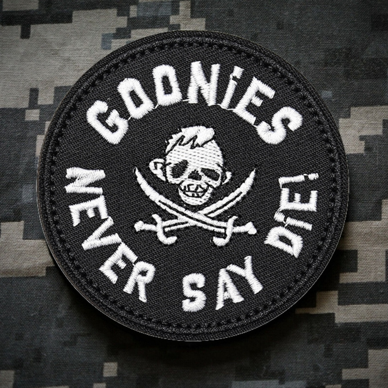 Goonies Say Die" Pirate Emblem - Embroidered With For Military , Backpacks, Armbands -
Goonies Say Die" Pirate Emblem - Embroidered With For Military , Backpacks, Armbands -