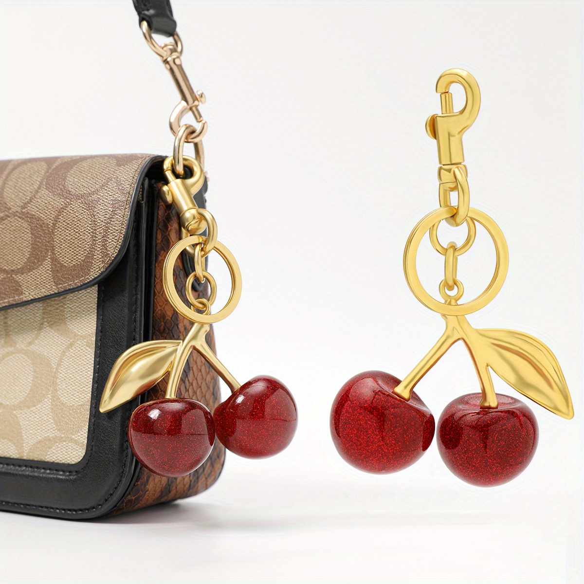 A Cherry Fruit Bag Charm, Cherry Keychain, Handbag Charm, Creative Gift For Ladies, Car Decoration
A Cherry Fruit Bag Charm, Cherry Keychain, Handbag Charm, Creative Gift For Ladies, Car Decoration