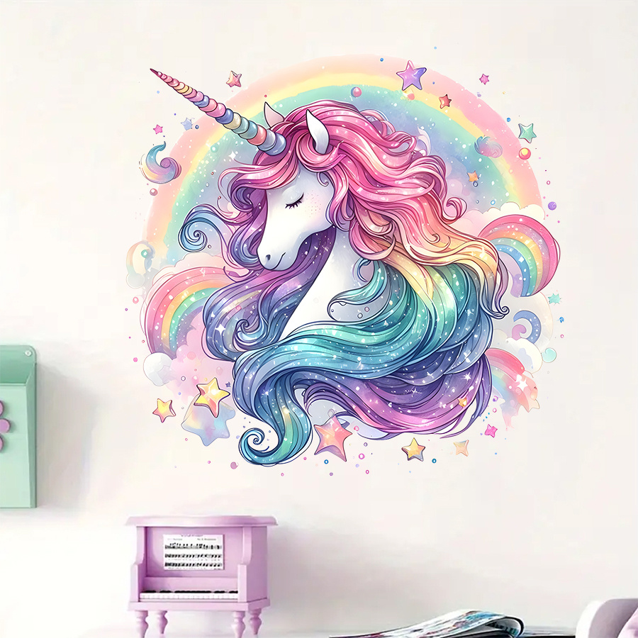 Unicorn & Rainbow Wall Decal - Removable Pvc Watercolor Sticker For Bedroom, Living Room, And Pink - Gift
Unicorn & Rainbow Wall Decal - Removable Pvc Watercolor Sticker For Bedroom, Living Room, And Pink - Gift