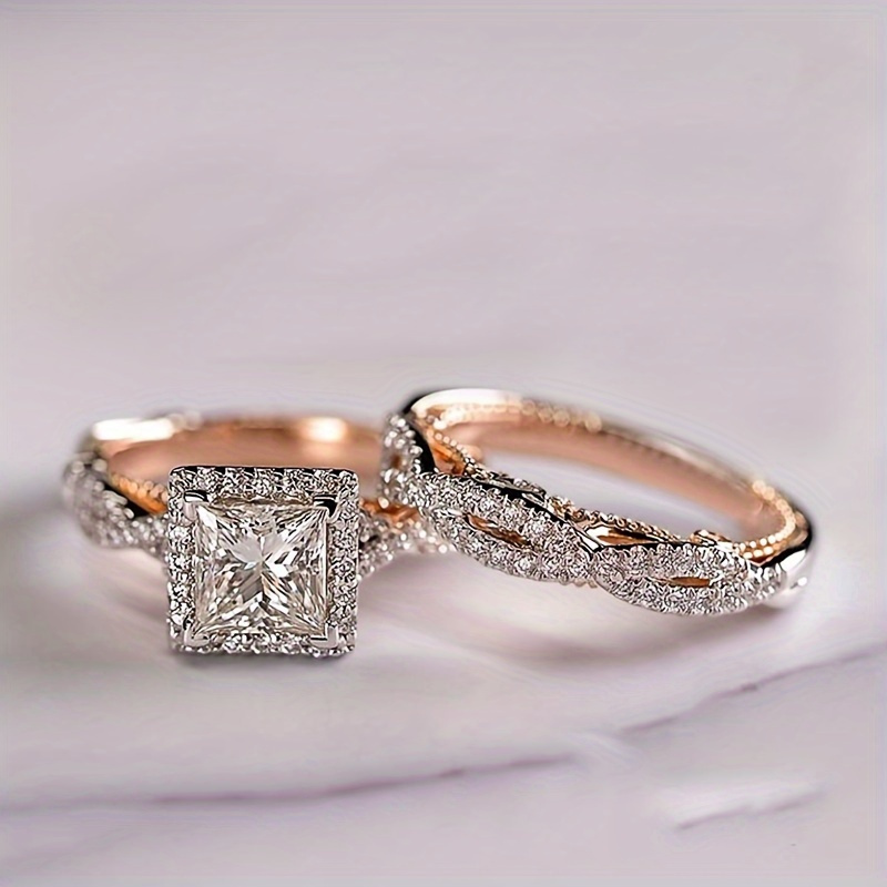 2pcs Simple And Women' Zirconia Ring Set, Christmas, New Year, Valentine's Day Gift Jewelry For Women's Wedding Rings, Engagement, Festivals And .
2pcs Simple And Women' Zirconia Ring Set, Christmas, New Year, Valentine's Day Gift Jewelry For Women's Wedding Rings, Engagement, Festivals And .