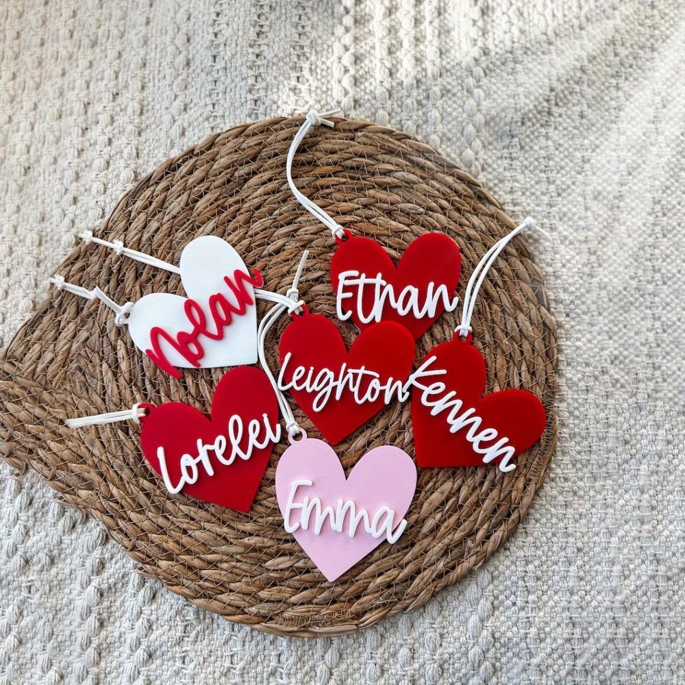1pc Personalized Valentine's Day Heart-shaped Acrylic Tag - Customizable , Ideal For Gifts & Basket Decorations, Stylish Keychain Accessory In
1pc Personalized Valentine's Day Heart-shaped Acrylic Tag - Customizable , Ideal For Gifts & Basket Decorations, Stylish Keychain Accessory In