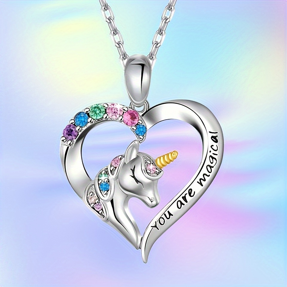 Stylish And Creative Heart-shaped Unicorn Pendant Necklace, Trendy And Jewelry Accessory For Parties, Christmas And Thanksgiving Jewelry Gifts, Best For Christmas, Thanksgiving
Stylish And Creative Heart-shaped Unicorn Pendant Necklace, Trendy And Jewelry Accessory For Parties, Christmas And Thanksgiving Jewelry Gifts, Best For Christmas, Thanksgiving