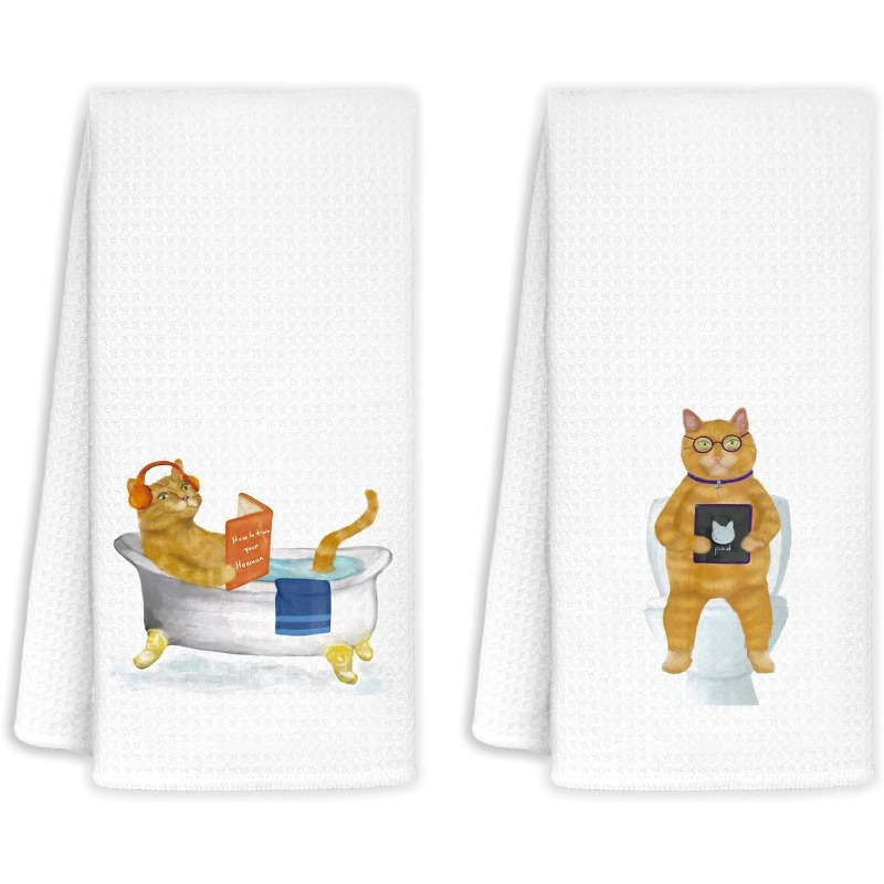 2pcs Microfiber Cat Towels - Funny Design, Decor, Ideal Gift For Cat Lovers, Machine Washable, 18x26 Inches
2pcs Microfiber Cat Towels - Funny Design, Decor, Ideal Gift For Cat Lovers, Machine Washable, 18x26 Inches