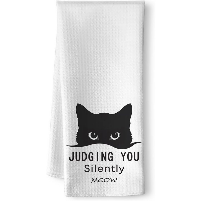 1pc Modern Cartoon Cat Kitchen Towel, Super Soft Woven Polyester Dish Cloth, 18x26 Inch, Machine Washable, Decorative Hand Towel For Cat Lovers, With " You Silently " Design
1pc Modern Cartoon Cat Kitchen Towel, Super Soft Woven Polyester Dish Cloth, 18x26 Inch, Machine Washable, Decorative Hand Towel For Cat Lovers, With " You Silently " Design