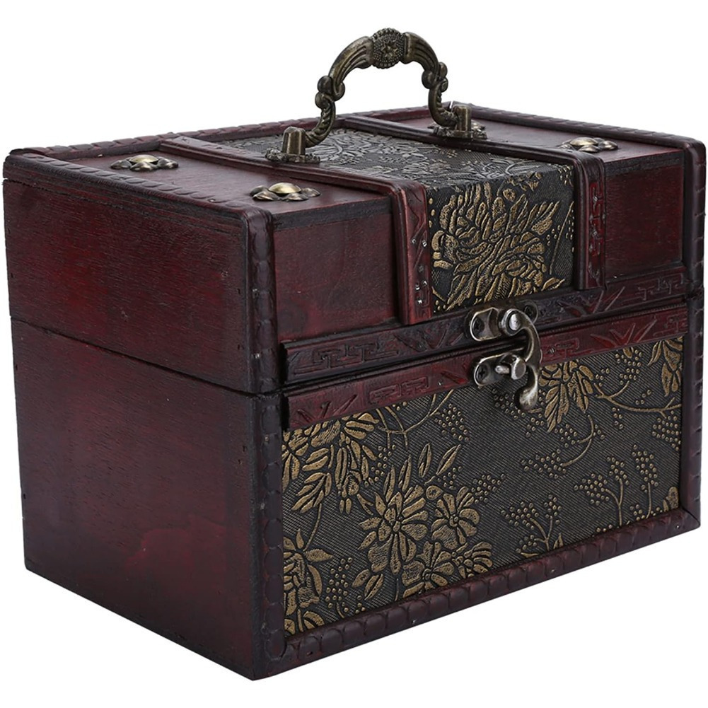 European- Wooden Jewelry , Lacquered , Intricate Pattern, For , Decorative Jewelry Organizer Box
European- Wooden Jewelry , Lacquered , Intricate Pattern, For , Decorative Jewelry Organizer Box