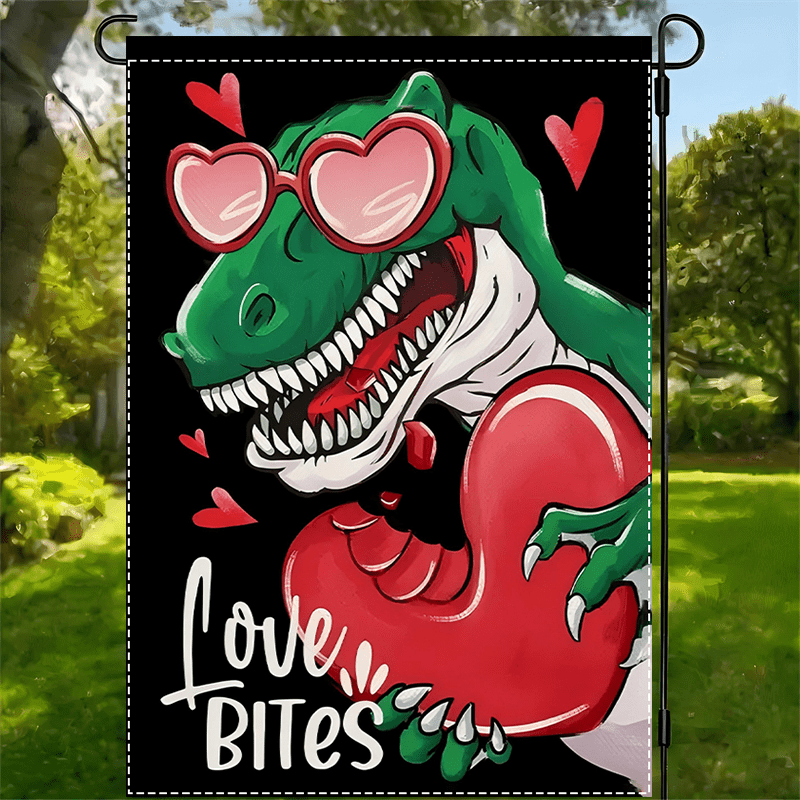 1pc "" Dinosaur With Red Glasses Garden Flag - Double-sided, Waterproof Polyester, 12x18inch - Ideal For Valentine's Day Home & Outdoor Decoration, Dinosaur Room Decor
1pc "" Dinosaur With Red Glasses Garden Flag - Double-sided, Waterproof Polyester, 12x18inch - Ideal For Valentine's Day Home & Outdoor Decoration, Dinosaur Room Decor