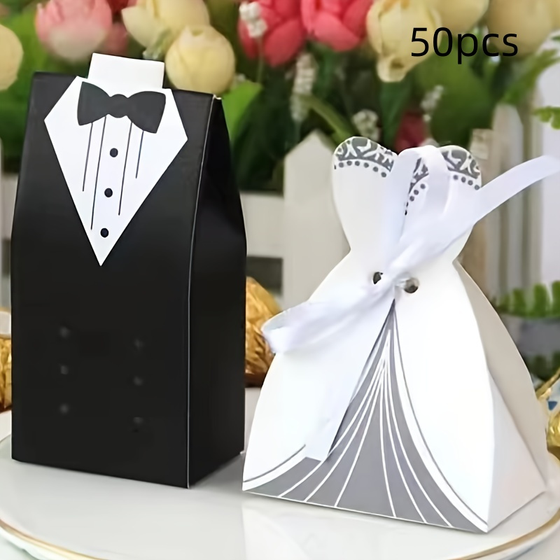 50pcs Wedding Favor Boxes - Double-breasted Suit & Bridal Dress Design, Candy & Gifts, Elegant Party Decorations, Wedding Decorations
50pcs Wedding Favor Boxes - Double-breasted Suit & Bridal Dress Design, Candy & Gifts, Elegant Party Decorations, Wedding Decorations