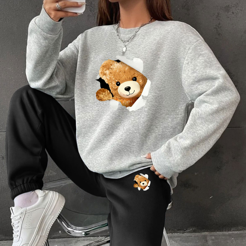 Winter , Women's Casual Bear & Geometric Print Sweatshirt And Joggers Set - Long Sleeve, Crew Neck, Polyester , Fall/winter
Winter , Women's Casual Bear & Geometric Print Sweatshirt And Joggers Set - Long Sleeve, Crew Neck, Polyester , Fall/winter