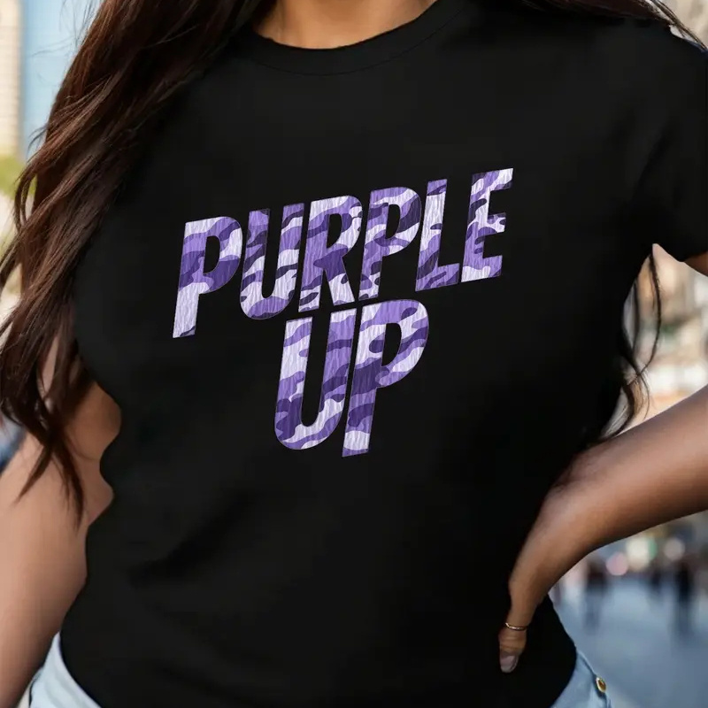 Purple & White Graphic Tee For Women - 100% Cotton, Short Sleeve, Round Neck, Breathable & - Ideal With Jeans & Accessories, Sizes S-3xl
Purple & White Graphic Tee For Women - 100% Cotton, Short Sleeve, Round Neck, Breathable & - Ideal With Jeans & Accessories, Sizes S-3xl