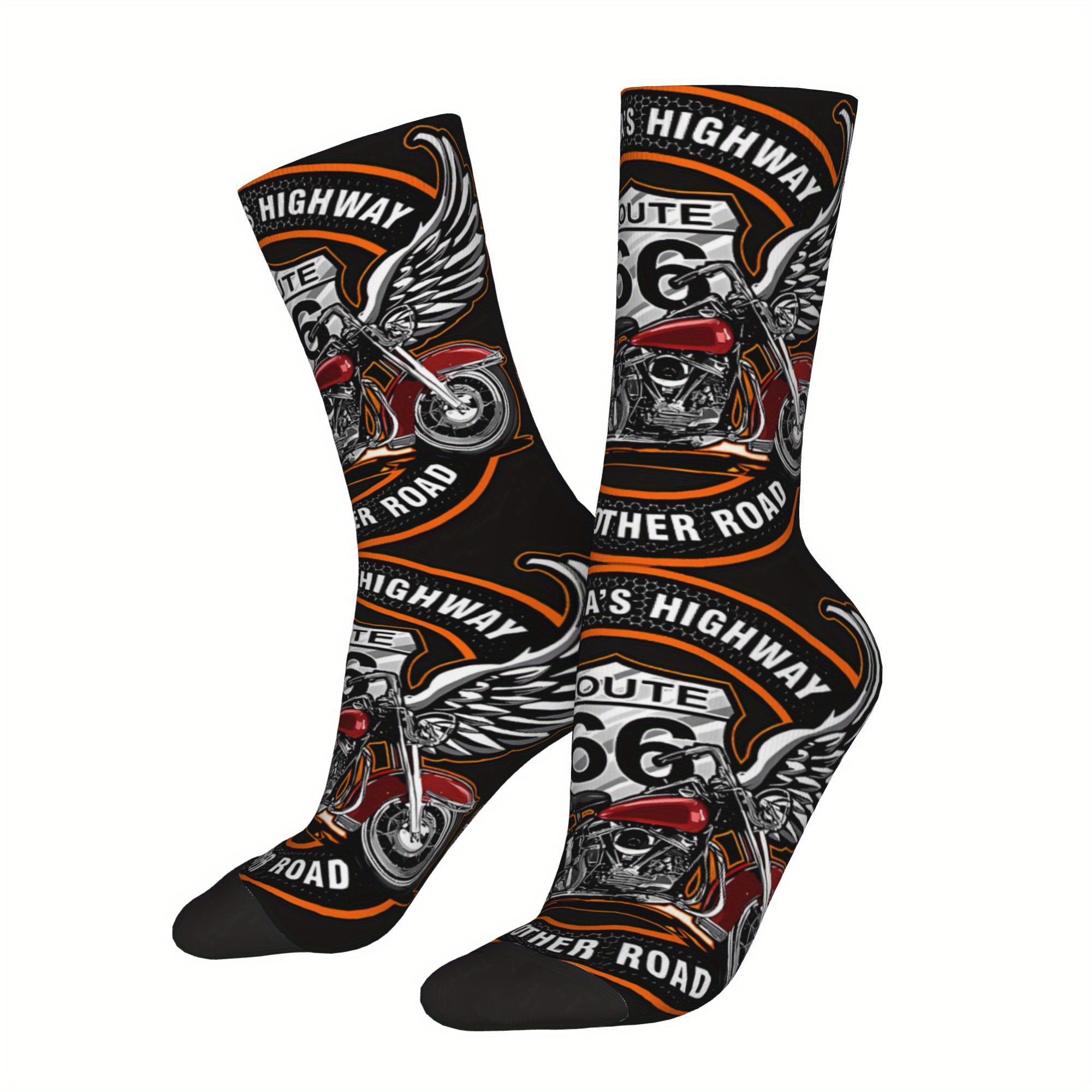 1 Pair Men's Motorcycle Socks - Retro Style, Fun & Novelty Print With Vintage Motorcycle And , Polyester , Gifting
1 Pair Men's Motorcycle Socks - Retro Style, Fun & Novelty Print With Vintage Motorcycle And , Polyester , Gifting