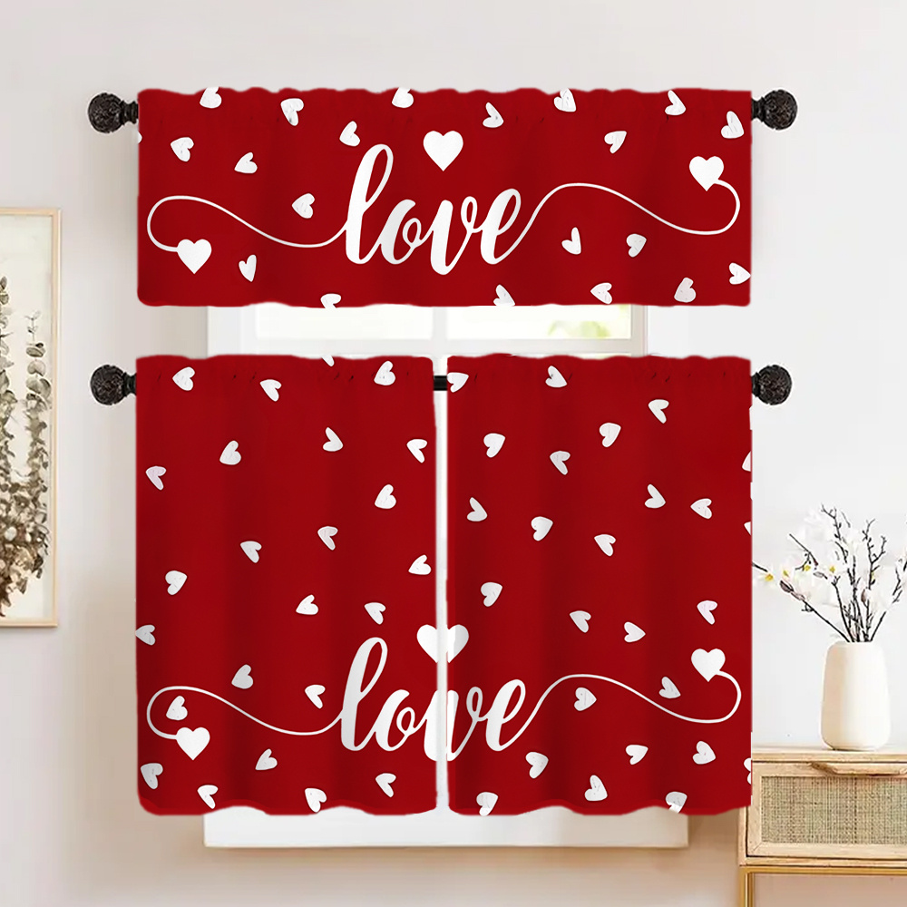 Valentine's Day Heart And Letter Print Curtain, /m² Polyester, Rod Pocket Room, Bedroom, Kitchen, Bathroom - Room Decor
Valentine's Day Heart And Letter Print Curtain, /m² Polyester, Rod Pocket Room, Bedroom, Kitchen, Bathroom - Room Decor