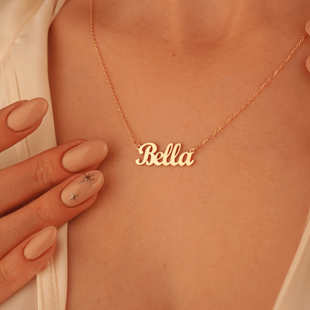Personalized Custom Name Necklace, 18k Golden Plated Stainless Steel, Elegant Style, For Daily & Party , Ideal Birthday & Holiday Gift For Women
Personalized Custom Name Necklace, 18k Golden Plated Stainless Steel, Elegant Style, For Daily & Party , Ideal Birthday & Holiday Gift For Women