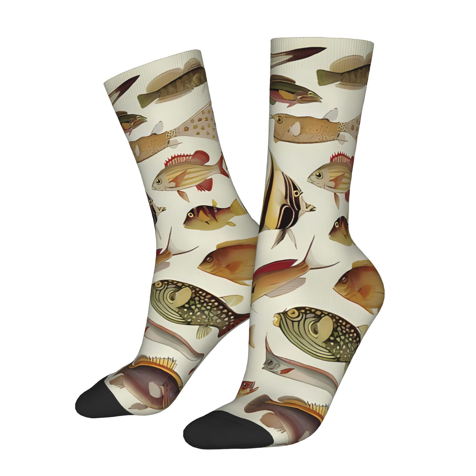 1 Pair Men's Novelty Fish Print Socks, Polyester Knit Fabric With Elastane, Print Socks, Hand Washable
1 Pair Men's Novelty Fish Print Socks, Polyester Knit Fabric With Elastane, Print Socks, Hand Washable