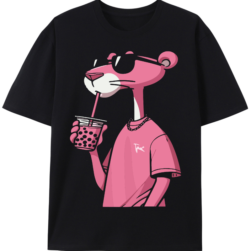 Men's Fun Cartoon Leopard & Tea Graphic T-shirt - Comfortable Cotton , Casual Round Neck Tee For All
Men's Fun Cartoon Leopard & Tea Graphic T-shirt - Comfortable Cotton , Casual Round Neck Tee For All