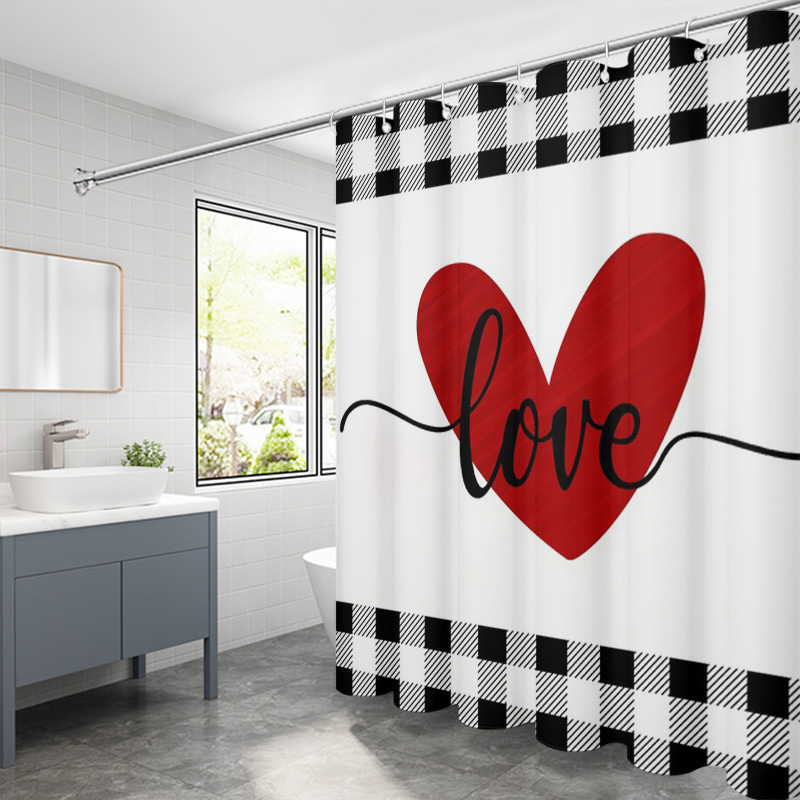 1pc 's Day Shower Curtain With Red Heart & "love" , Black & White , Waterproof Polyester, Machine Washable - Includes Hooks For , Home & Bathroom Decor
1pc 's Day Shower Curtain With Red Heart & "love" , Black & White , Waterproof Polyester, Machine Washable - Includes Hooks For , Home & Bathroom Decor