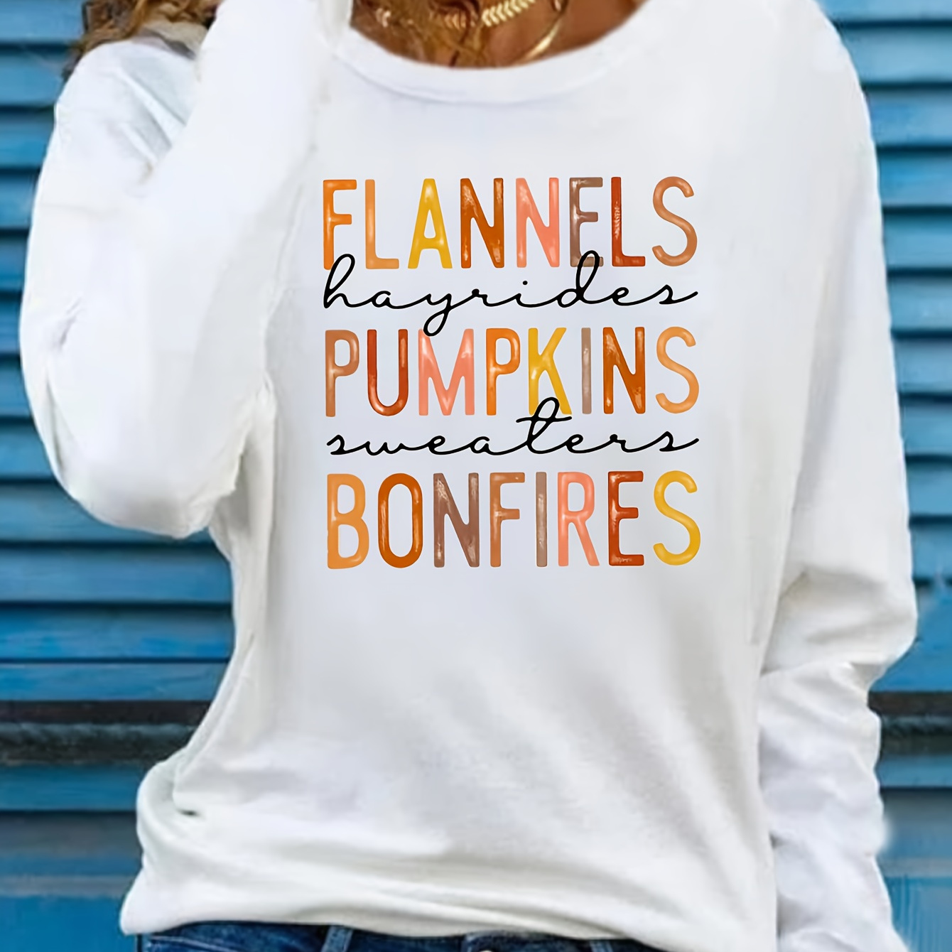 Letter Print T-shirt, Long Sleeve Crew Neck Casual Top For Spring & Fall, Women's Clothing
Letter Print T-shirt, Long Sleeve Crew Neck Casual Top For Spring & Fall, Women's Clothing