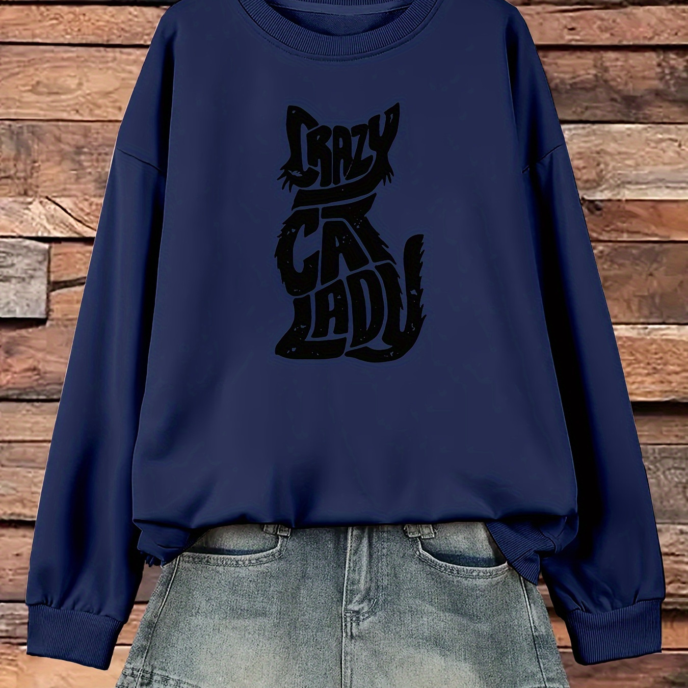 Plus Size Cat Print Sweatshirt, Casual Long Sleeve Crew Neck Pullover Top For Fall & Winter, Women's Plus Size Clothing
Plus Size Cat Print Sweatshirt, Casual Long Sleeve Crew Neck Pullover Top For Fall & Winter, Women's Plus Size Clothing