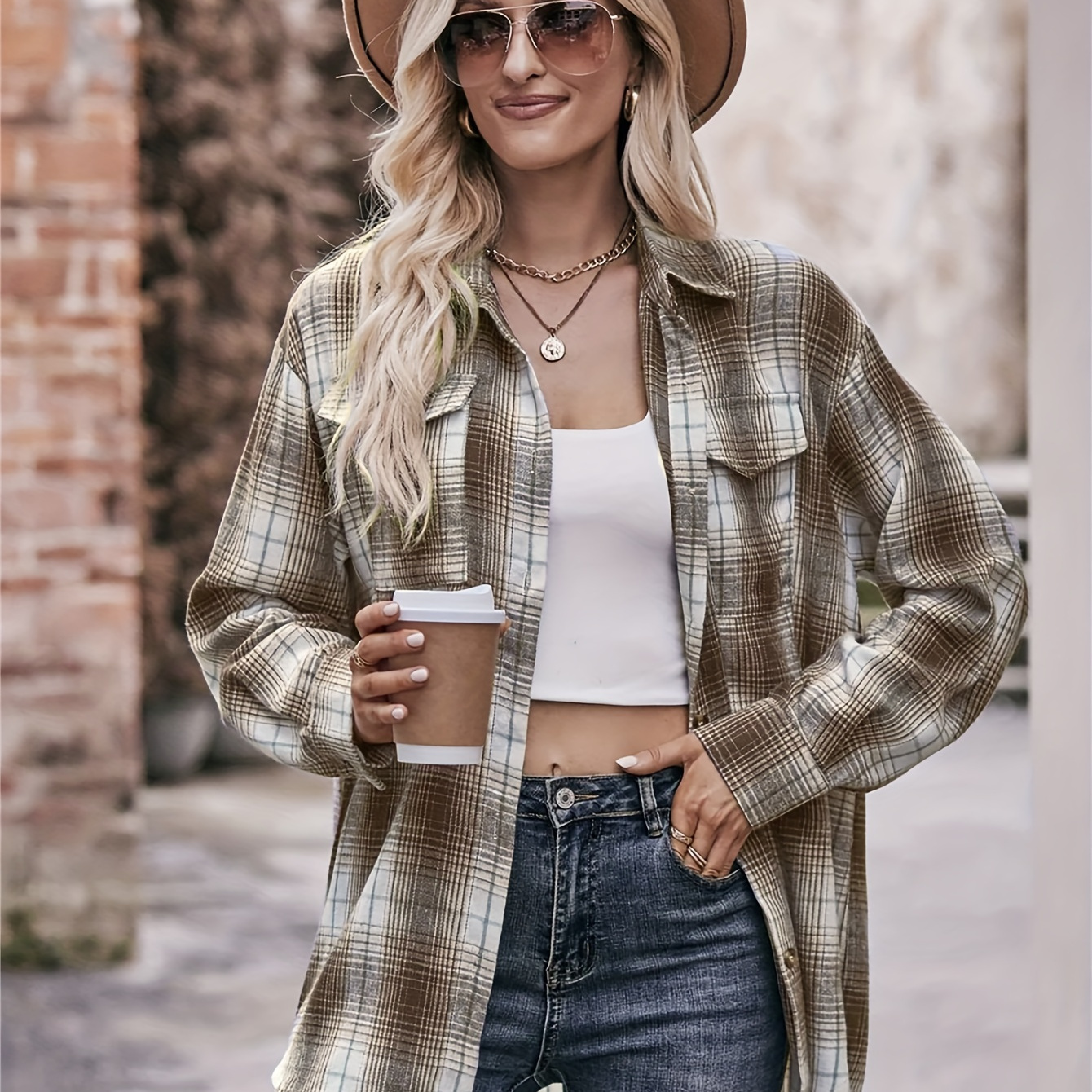Plaid Print Flap Pockets Shirt, Versatile Long Sleeve Shirt For Spring & Fall, Women's Clothing
Plaid Print Flap Pockets Shirt, Versatile Long Sleeve Shirt For Spring & Fall, Women's Clothing