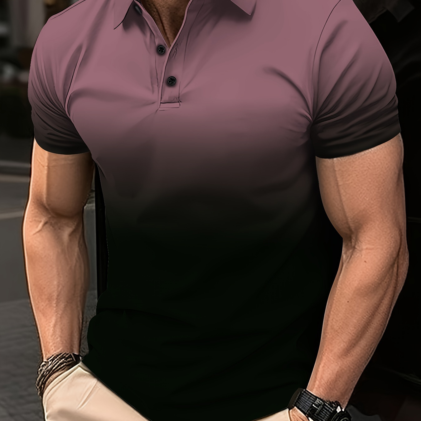 Plus Size Men's Gradient Color Golf T-shirt For Summer, Stylish Style Short Sleeve Tennis Tees
Plus Size Men's Gradient Color Golf T-shirt For Summer, Stylish Style Short Sleeve Tennis Tees
