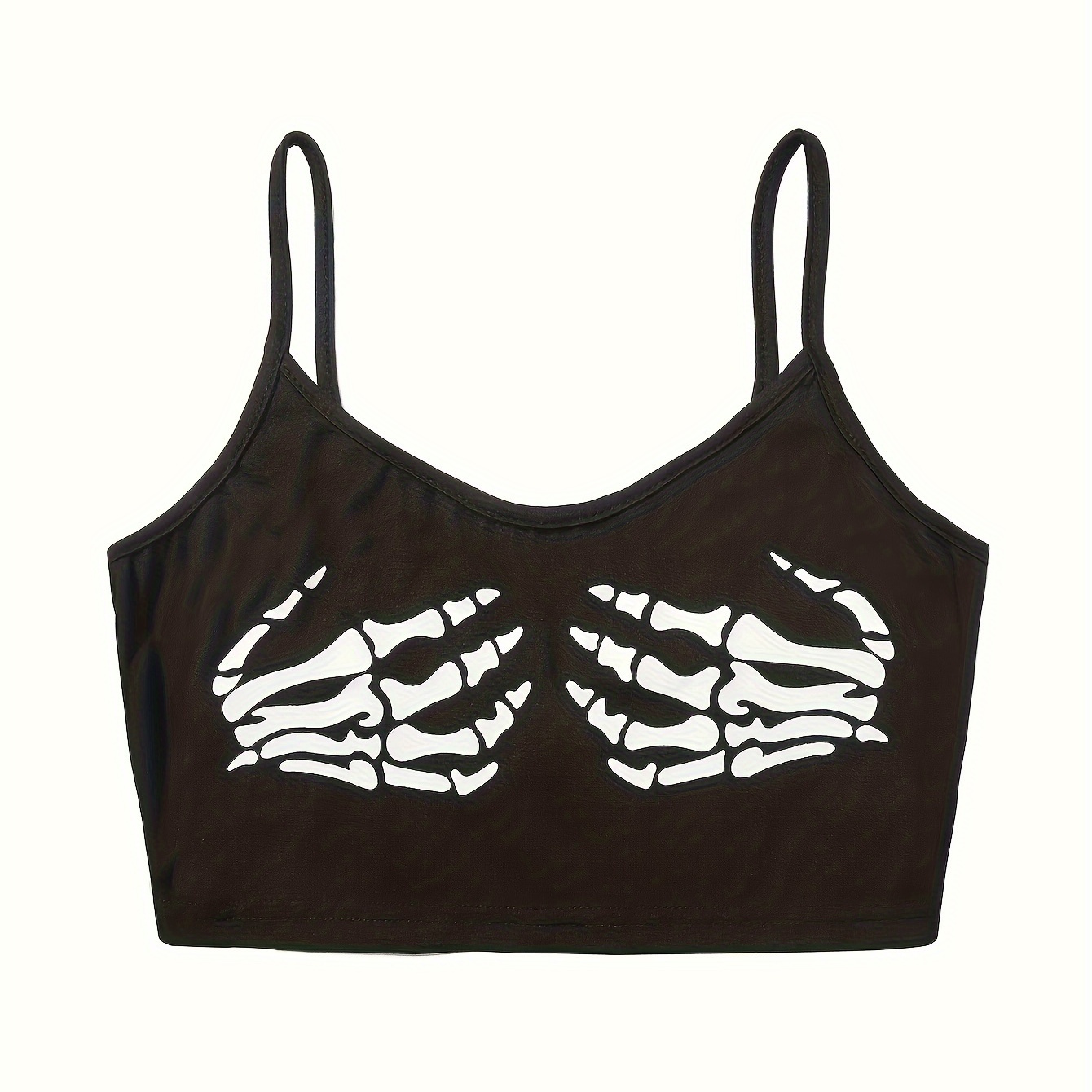 Skull Print Spaghetti Strap Top, Casual Sleeveless Slim Fit Crop Top For Spring & Summer, Women's Clothing
Skull Print Spaghetti Strap Top, Casual Sleeveless Slim Fit Crop Top For Spring & Summer, Women's Clothing