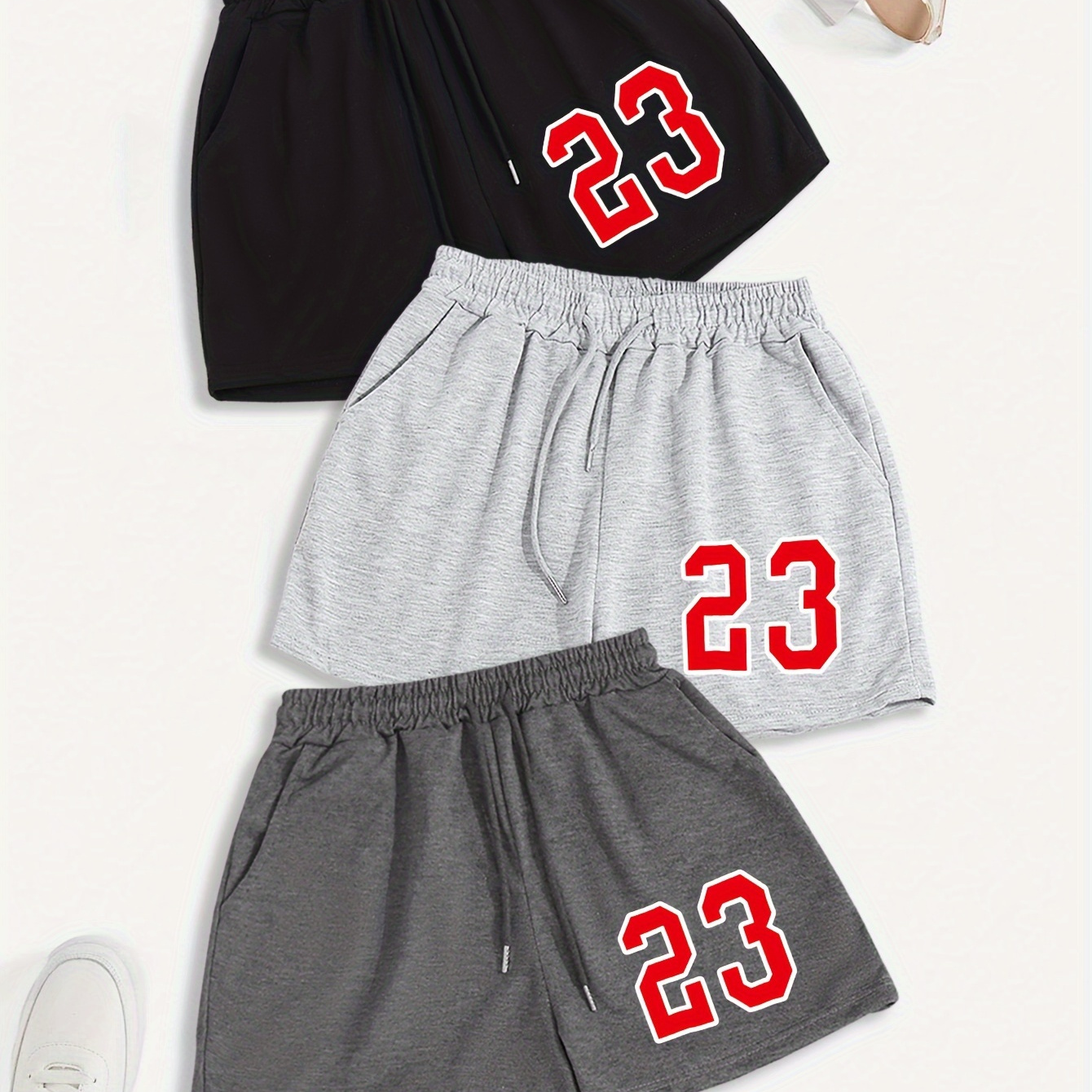3-pack 23 Print Slant Pocket Shorts, Casual Elastic Waist Drawstring Shorts Outfits, Women's Clothing
3-pack 23 Print Slant Pocket Shorts, Casual Elastic Waist Drawstring Shorts Outfits, Women's Clothing