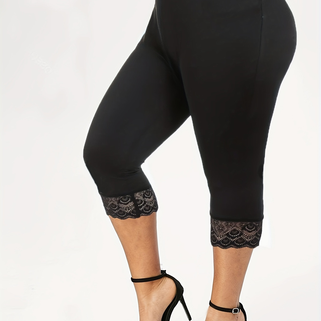 Lace Hem Skinny Capris Leggings, Casual Crop Pants For Spring & Summer, Women's Clothing
Lace Hem Skinny Capris Leggings, Casual Crop Pants For Spring & Summer, Women's Clothing