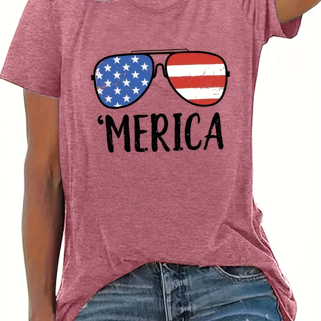 Independence Day Print Crew Neck T-shirt, Short Sleeve Casual Top For Summer & Spring, Women's Clothing
Independence Day Print Crew Neck T-shirt, Short Sleeve Casual Top For Summer & Spring, Women's Clothing