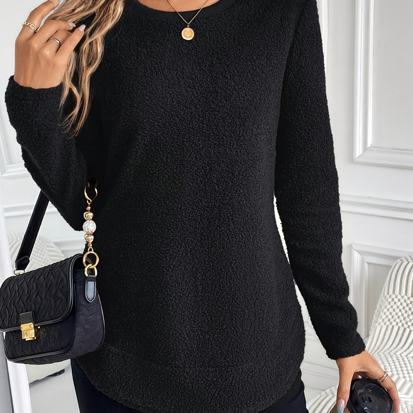 Crew Neck Solid Simple Pullover Sweatshirt, Casual Long Sleeve Sweatshirt, Women's Clothing
Crew Neck Solid Simple Pullover Sweatshirt, Casual Long Sleeve Sweatshirt, Women's Clothing