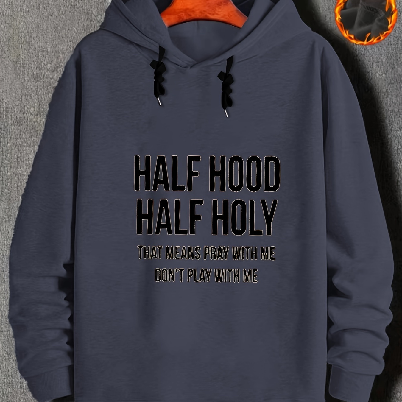 Plus Size Men's "half Hood Half Holy" Print Hooded Sweatshirt Fashion Casual Hoodies For Fall Winter, Men's Clothing
Plus Size Men's "half Hood Half Holy" Print Hooded Sweatshirt Fashion Casual Hoodies For Fall Winter, Men's Clothing