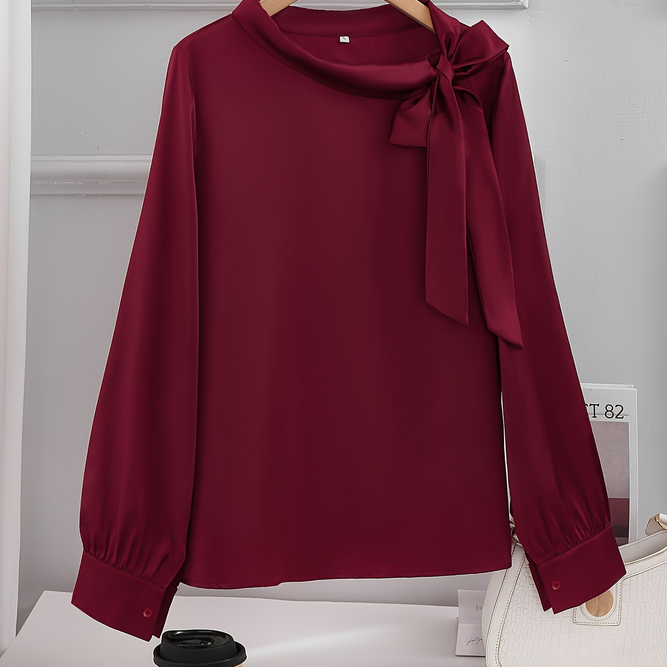 Elegant Women' Color Long Sleeve Blouse With Chic Front Knot - Casual Polyester Shirt, Machine Washable, For All
Elegant Women' Color Long Sleeve Blouse With Chic Front Knot - Casual Polyester Shirt, Machine Washable, For All