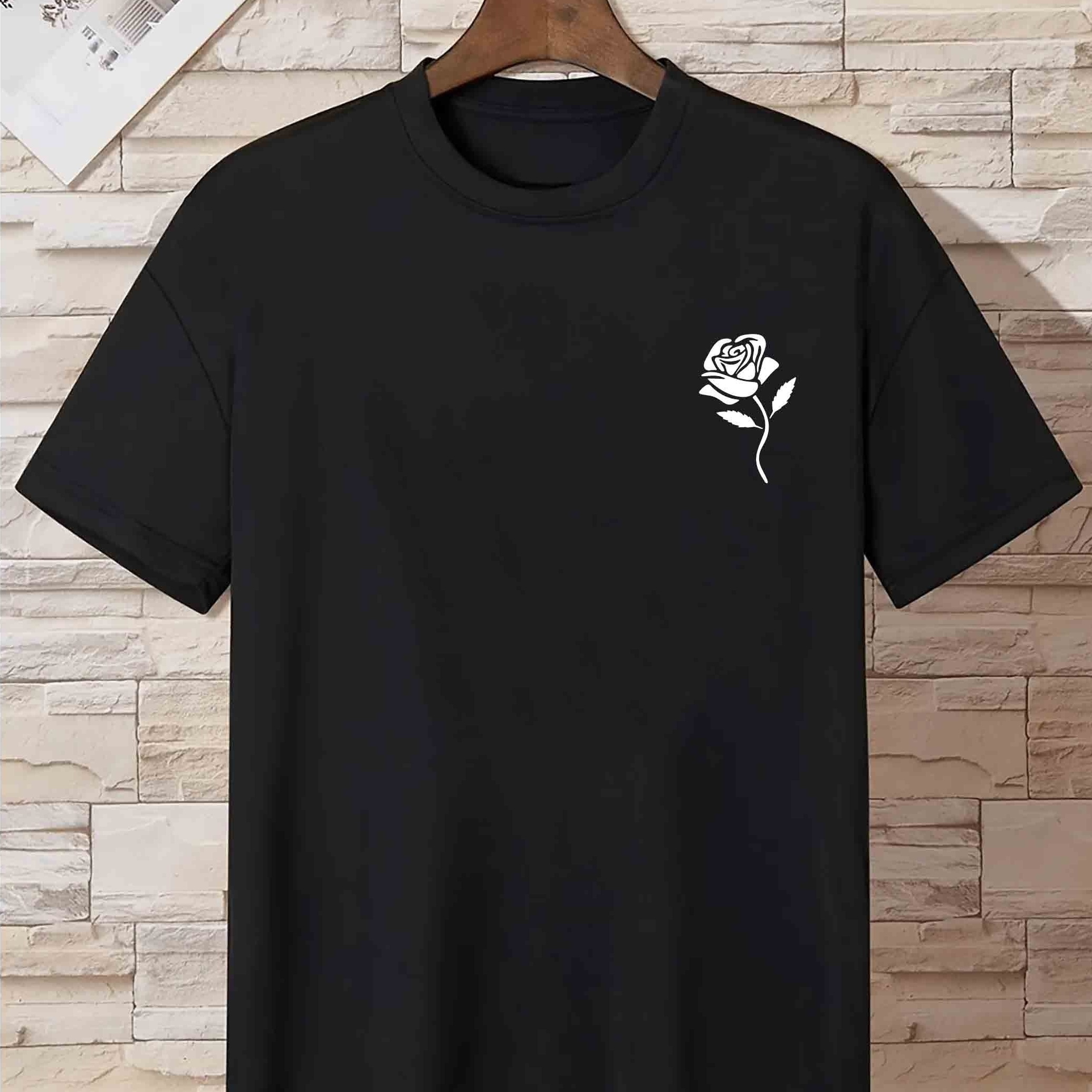 Rose Print Tee Shirt, Tee For Men, Casual Short Sleeve T-shirt For Summer Spring Fall, Tops As Gifts
Rose Print Tee Shirt, Tee For Men, Casual Short Sleeve T-shirt For Summer Spring Fall, Tops As Gifts
