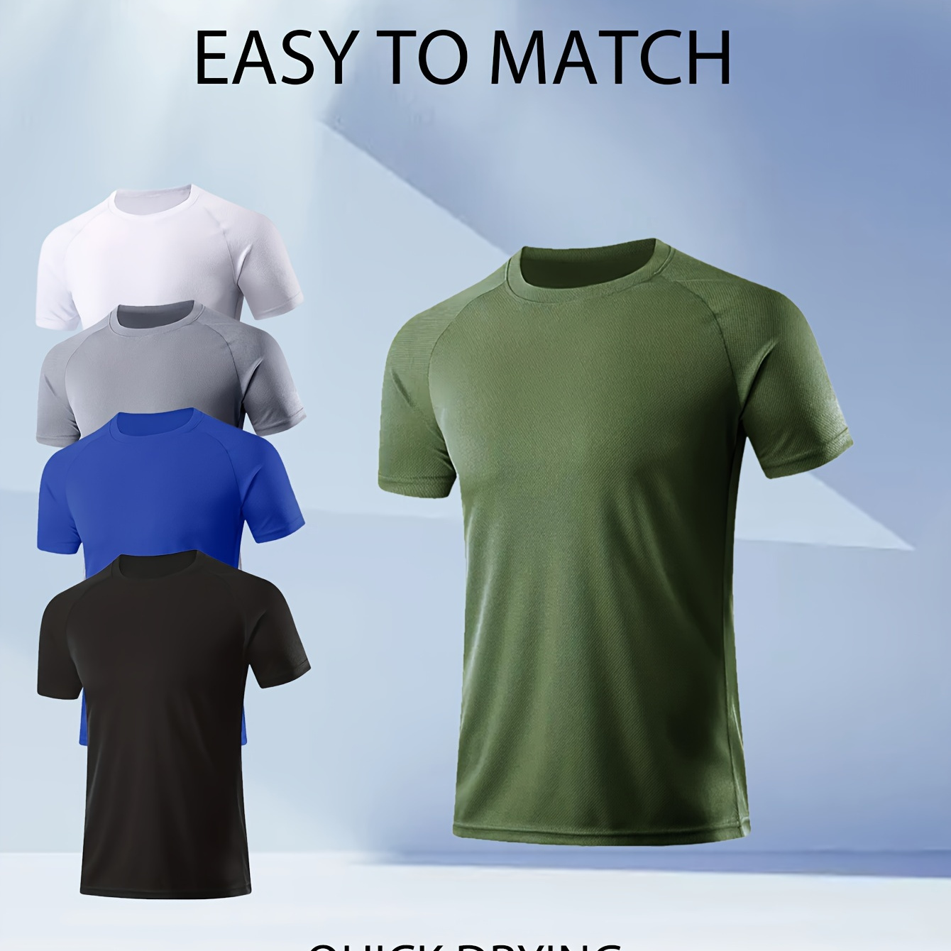 Men's Athletic Short Sleeve Crew Neck T-shirt In Solid Color, Quick Dry, Elastic And Breathable For Summer Sports And Casual Wear
Men's Athletic Short Sleeve Crew Neck T-shirt In Solid Color, Quick Dry, Elastic And Breathable For Summer Sports And Casual Wear