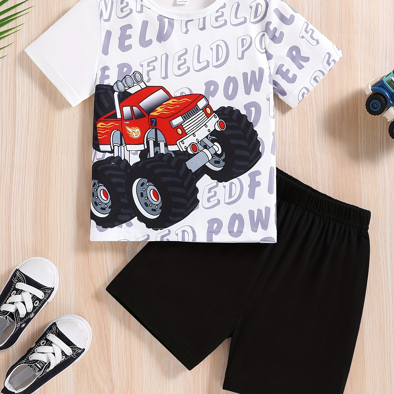 2pcs Boys Casual Off-road Car Graphic Print Short Sleeve T-shirt & Shorts Set, Comfy Summer Boys Clothes
2pcs Boys Casual Off-road Car Graphic Print Short Sleeve T-shirt & Shorts Set, Comfy Summer Boys Clothes