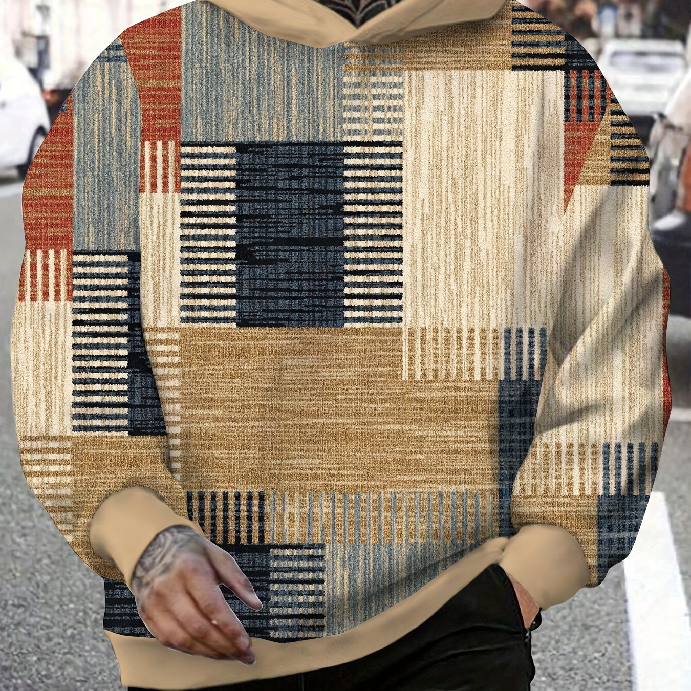 Men's Spring Fall Fashion, Retro Style Color Block Plaid Pattern Hooded Sweatshirt, Casual Hoodie For Outdoors And Sports Wear
Men's Spring Fall Fashion, Retro Style Color Block Plaid Pattern Hooded Sweatshirt, Casual Hoodie For Outdoors And Sports Wear