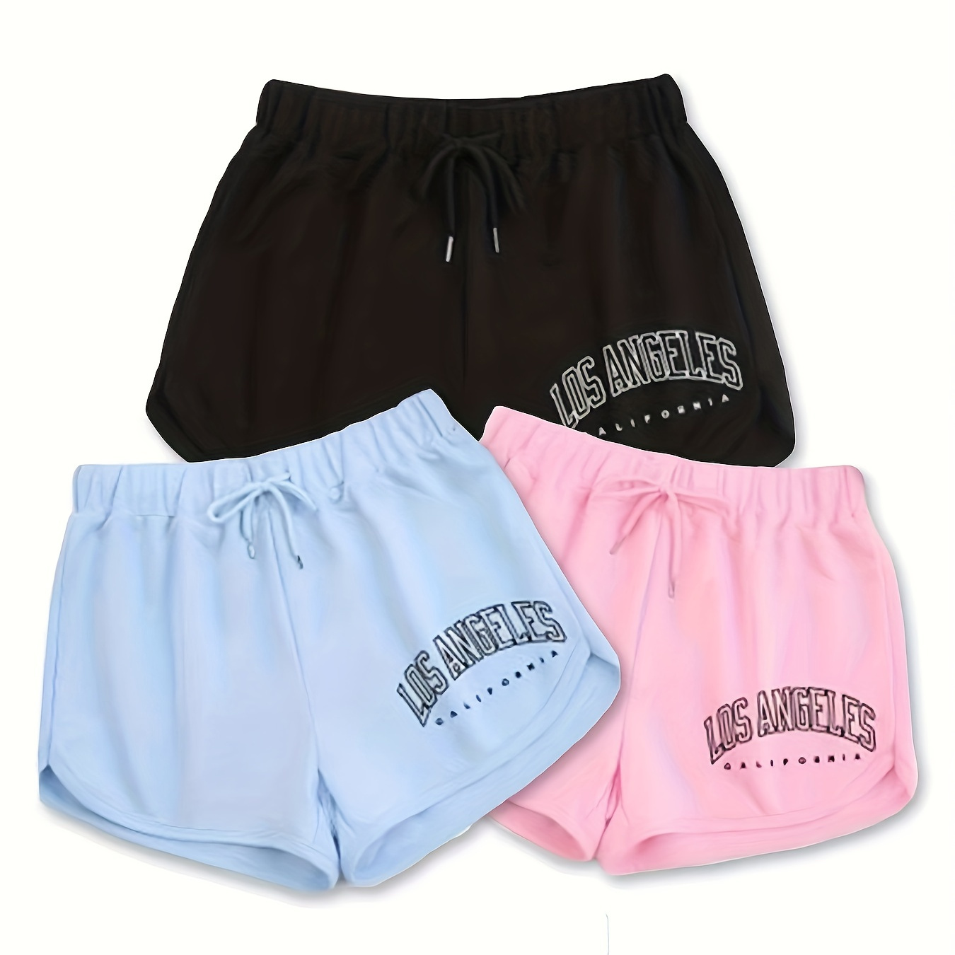 Letter Print Drawstring Shorts 3 Pack, Casual Shorts For Spring & Summer, Women's Clothing
Letter Print Drawstring Shorts 3 Pack, Casual Shorts For Spring & Summer, Women's Clothing