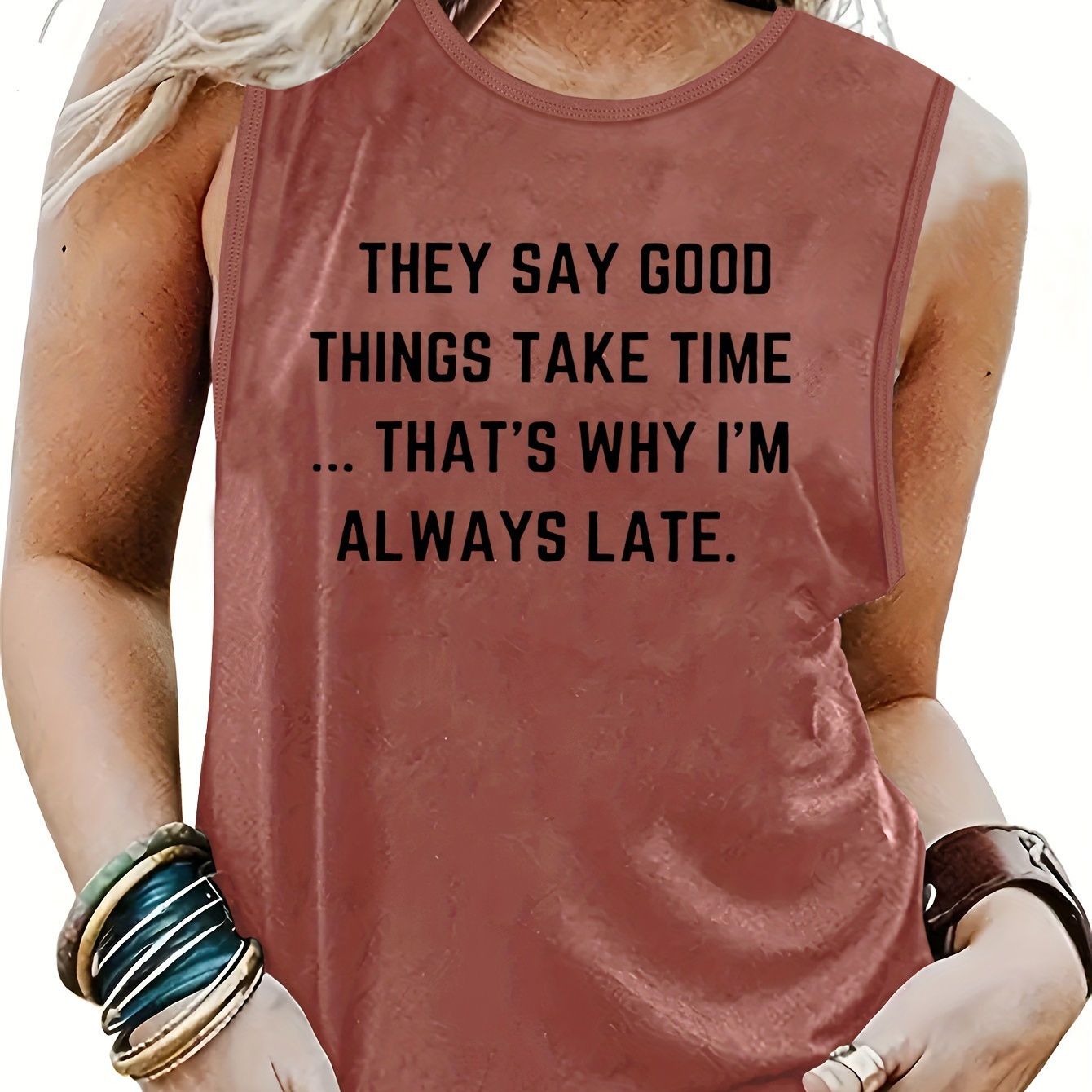 Letter Print Crew Neck Tank Top, Casual Sleeveless Tank Top For Summer, Women's Clothing
Letter Print Crew Neck Tank Top, Casual Sleeveless Tank Top For Summer, Women's Clothing