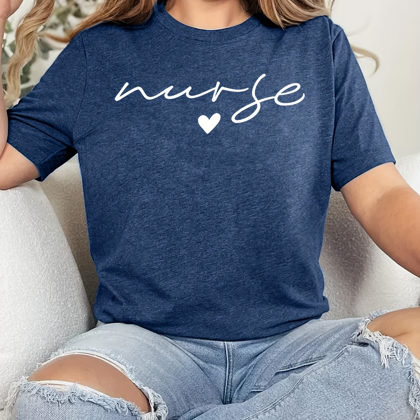 Letter Print T-shirt, Short Sleeve Crew Neck Casual Top For Summer & Spring, Women's Clothing
Letter Print T-shirt, Short Sleeve Crew Neck Casual Top For Summer & Spring, Women's Clothing