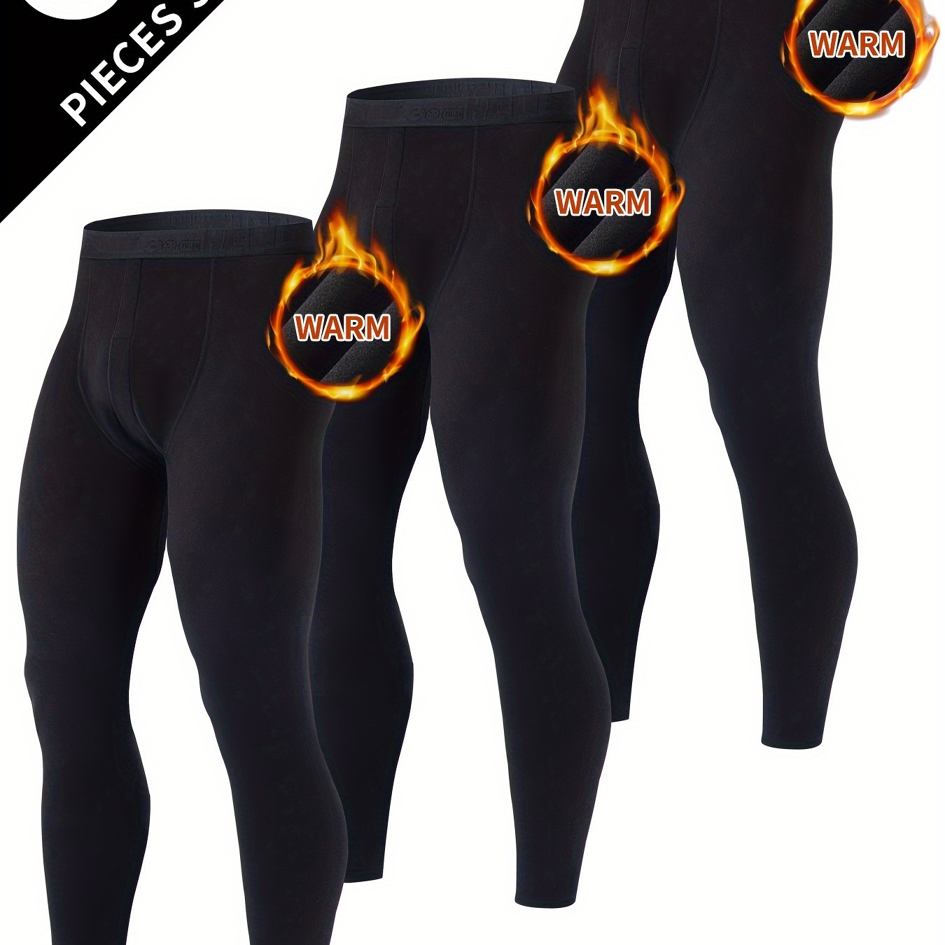 3pcs Men's Slim Fit Thermal Leggings - Comfortable, Warm Base Layer Pants For Fall/winter
3pcs Men's Slim Fit Thermal Leggings - Comfortable, Warm Base Layer Pants For Fall/winter