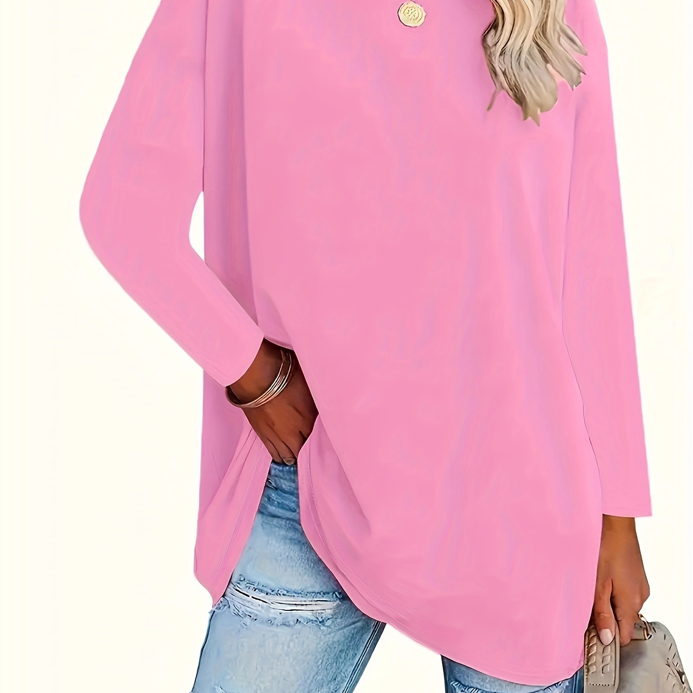 Plus Size Solid Color T-shirt, Casual Long Sleeve Crew Neck Top For Spring & Fall, Women's Plus Size Clothing
Plus Size Solid Color T-shirt, Casual Long Sleeve Crew Neck Top For Spring & Fall, Women's Plus Size Clothing