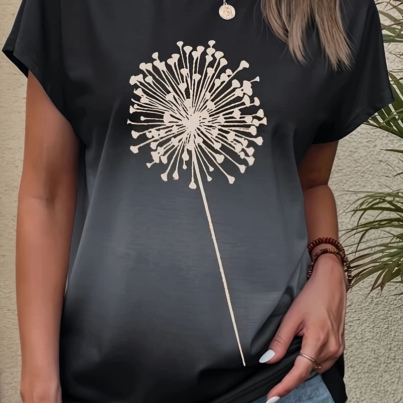 Dandelion Print T-shirt, Casual Short Sleeve Crew Neck Top For Spring & Summer, Women's Clothing
Dandelion Print T-shirt, Casual Short Sleeve Crew Neck Top For Spring & Summer, Women's Clothing