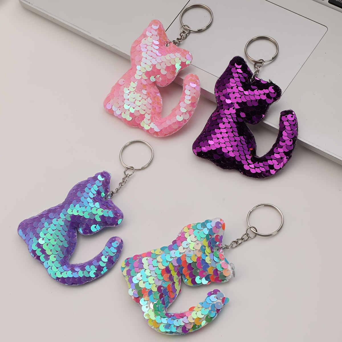 4pcs Cute Cat Glitter Sequins Charm Keychain Fashion Cute Cartoon Colorful Bag Key Chain Ornament Bag Purse Charm Accessories
4pcs Cute Cat Glitter Sequins Charm Keychain Fashion Cute Cartoon Colorful Bag Key Chain Ornament Bag Purse Charm Accessories